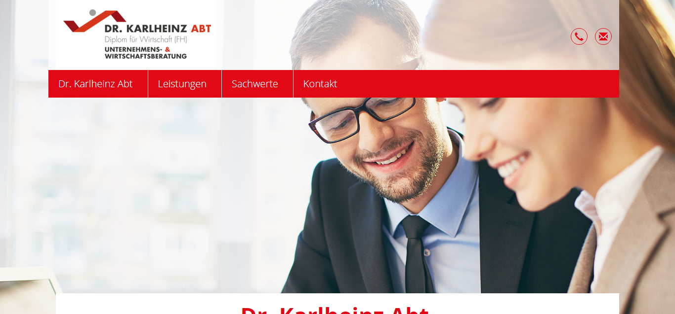 Screenshot der Webseite der Unternehmensberatung Abt